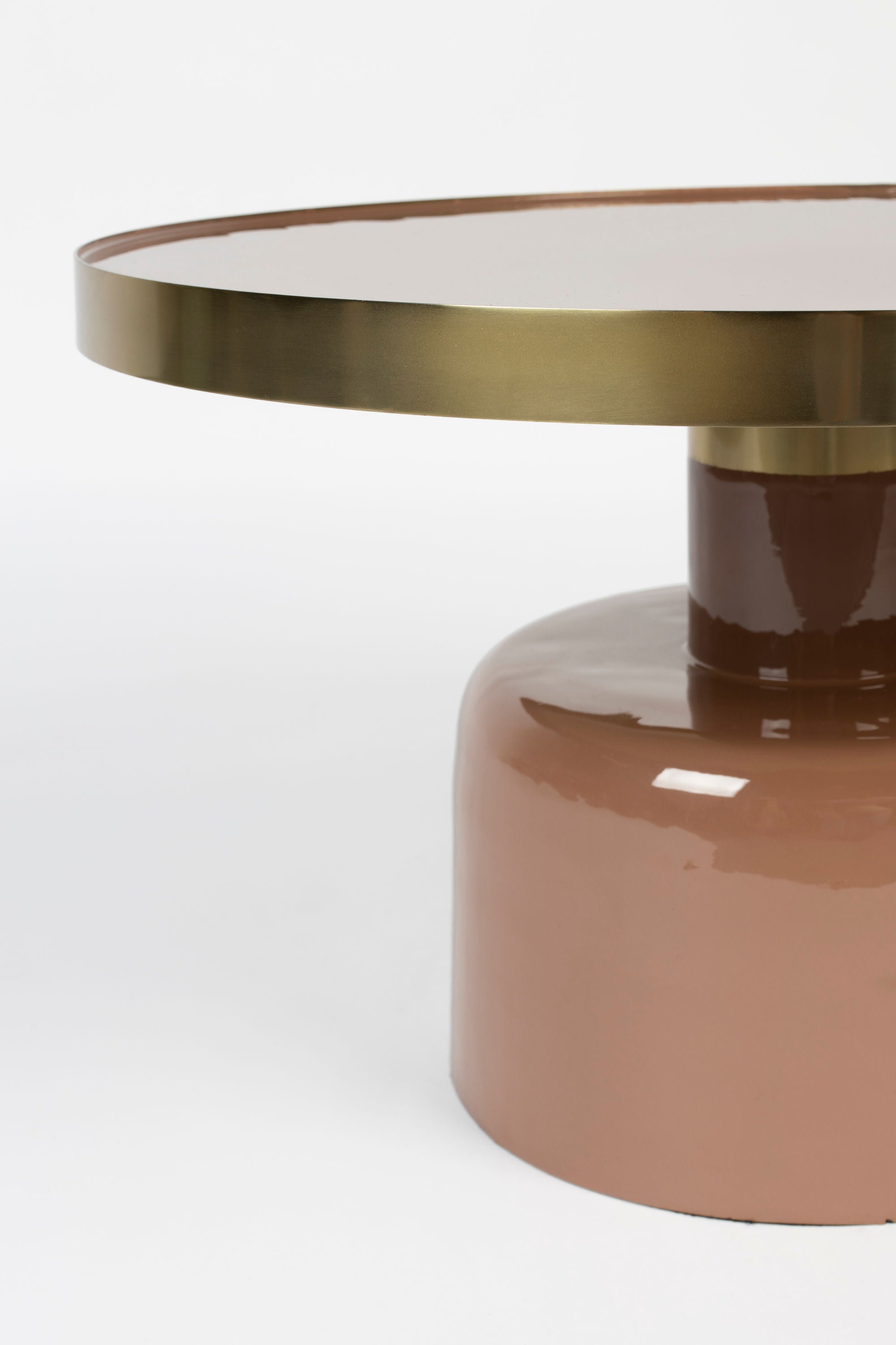 Zuiver Glam Gloss Pink & Gold Round Coffee Table